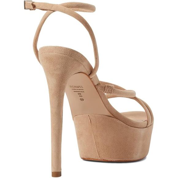 SCHUTZ Zilla Nude Honey Beige Platform Stiletto Sandals Women 9.5 NEW $184 - Picture 2 of 5